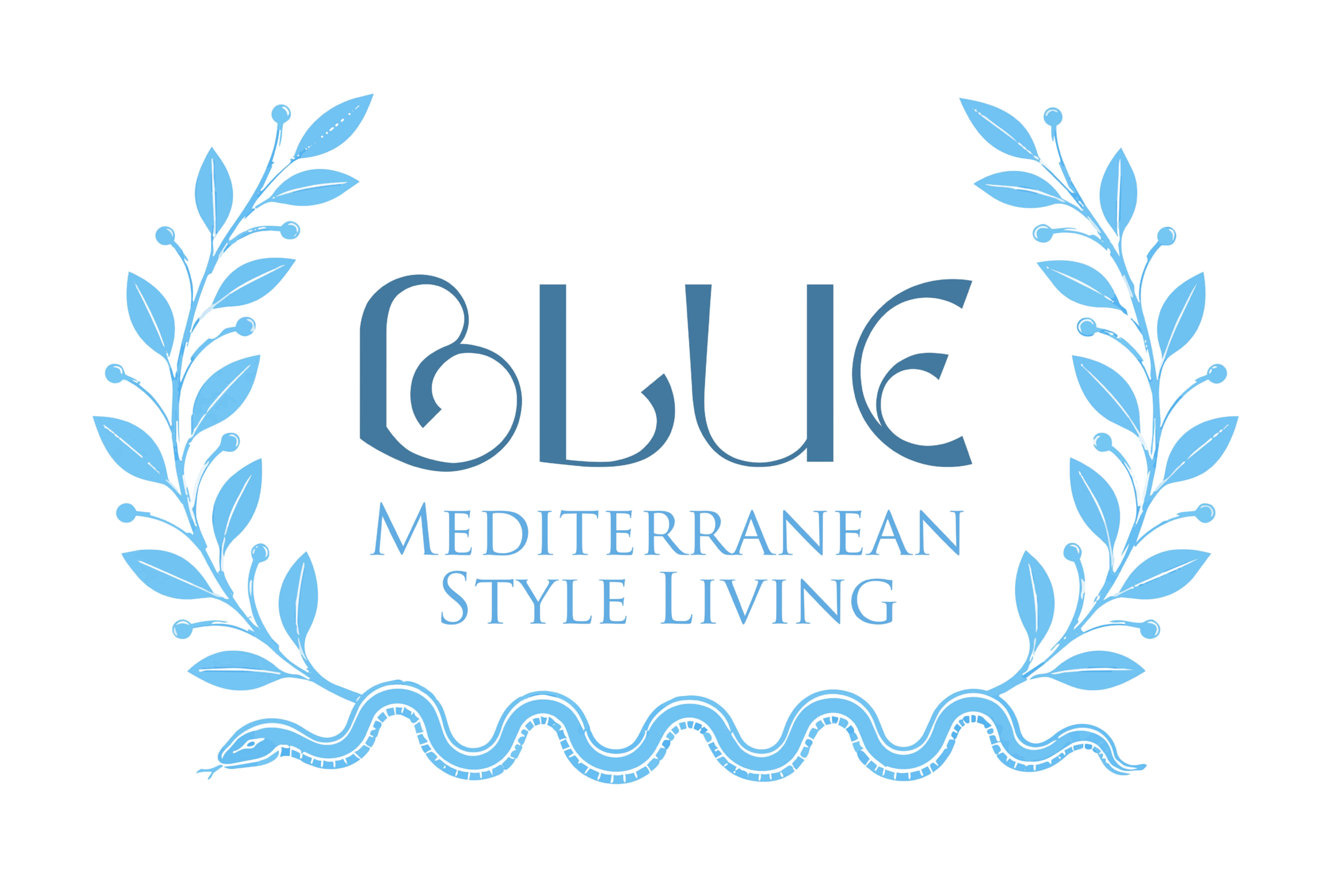 Blue Mediterranean Style Living
